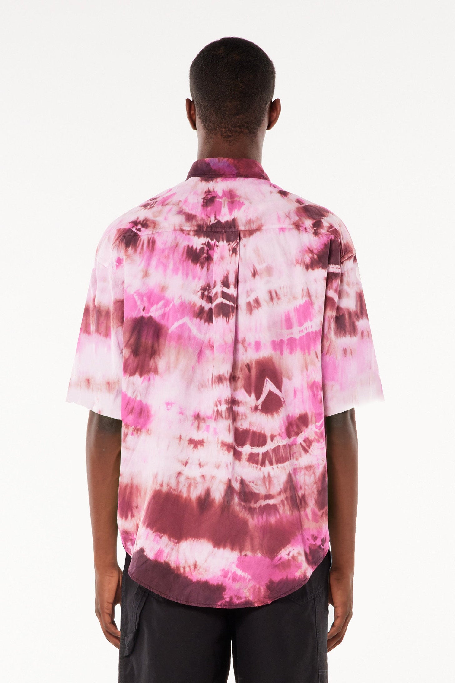 Chemise tie & dye manches courtes - Pink & White