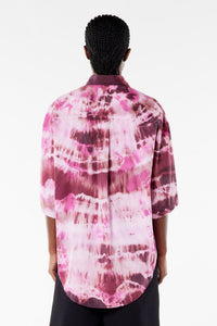 Chemise tie & dye manches courtes - Pink & White