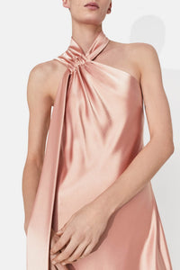 Robe longue Ushuaia en satin - Nude