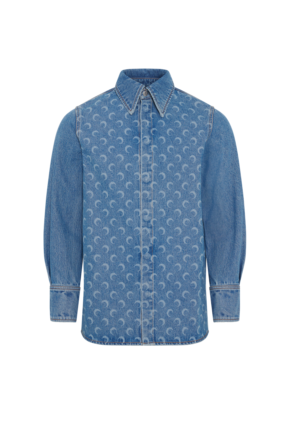 Moon Laser Blue Wash Denim Ls Shirt - Bleu