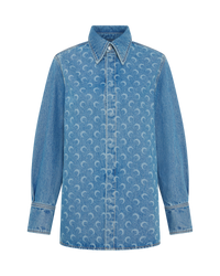 Moon Laser Blue Wash Denim Ls Shirt - Bleu