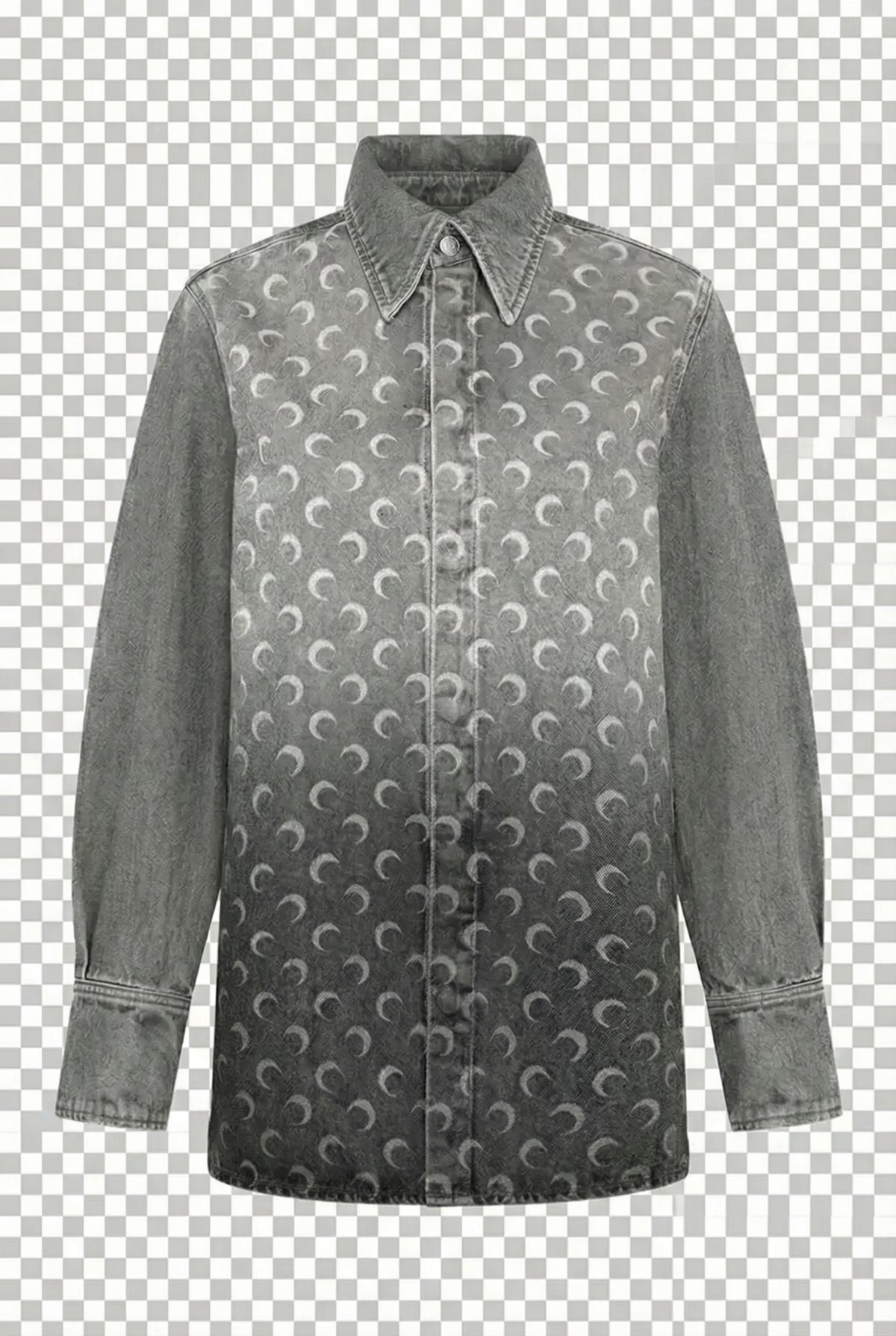Moon Laser Grey Wash Denim Ls Shirt - Gris