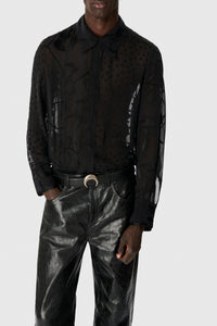 Chemise Regenerated Scarves en soie unisexe - Noir