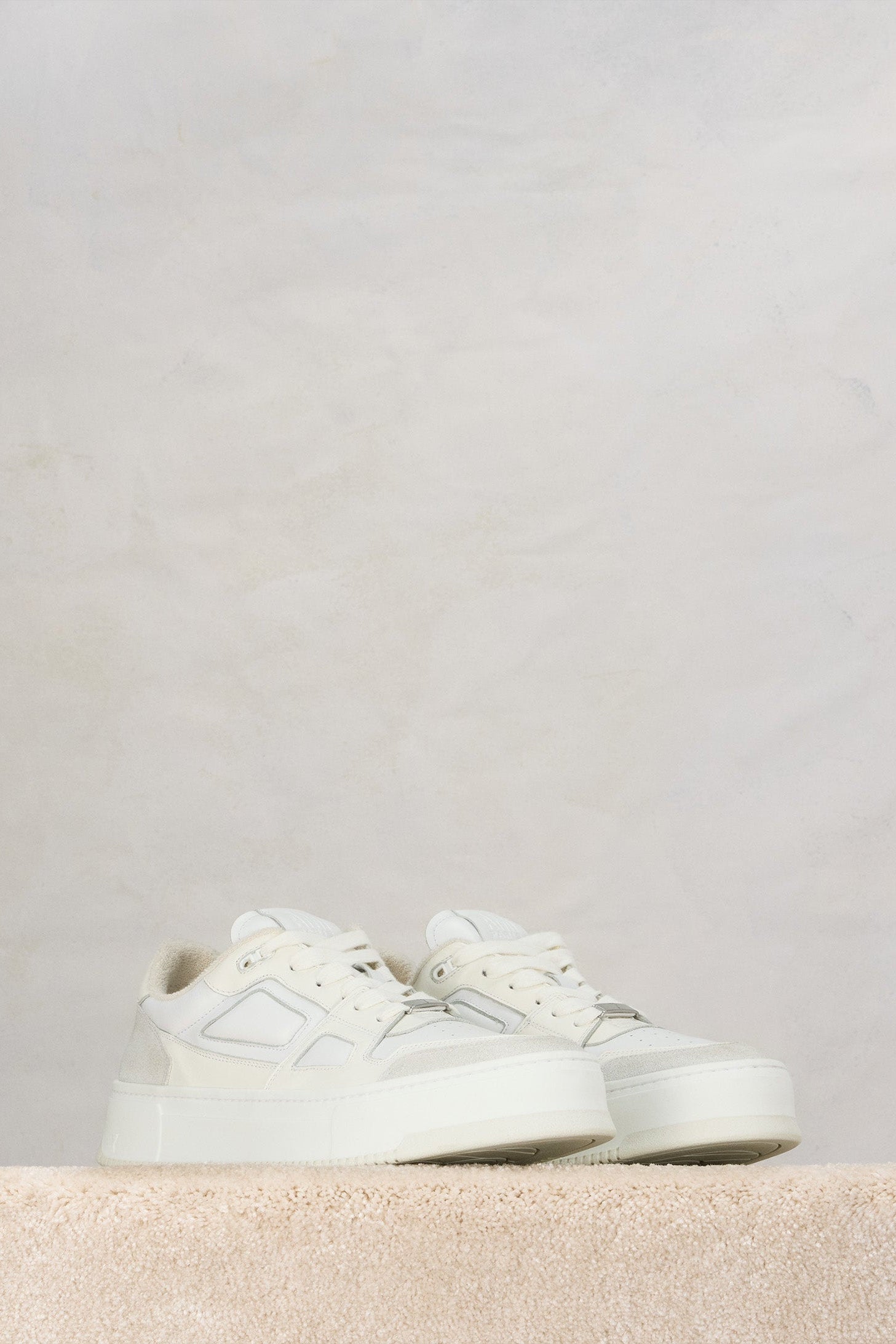 Ami Arcade Low Leather Sneakers - White & Off White