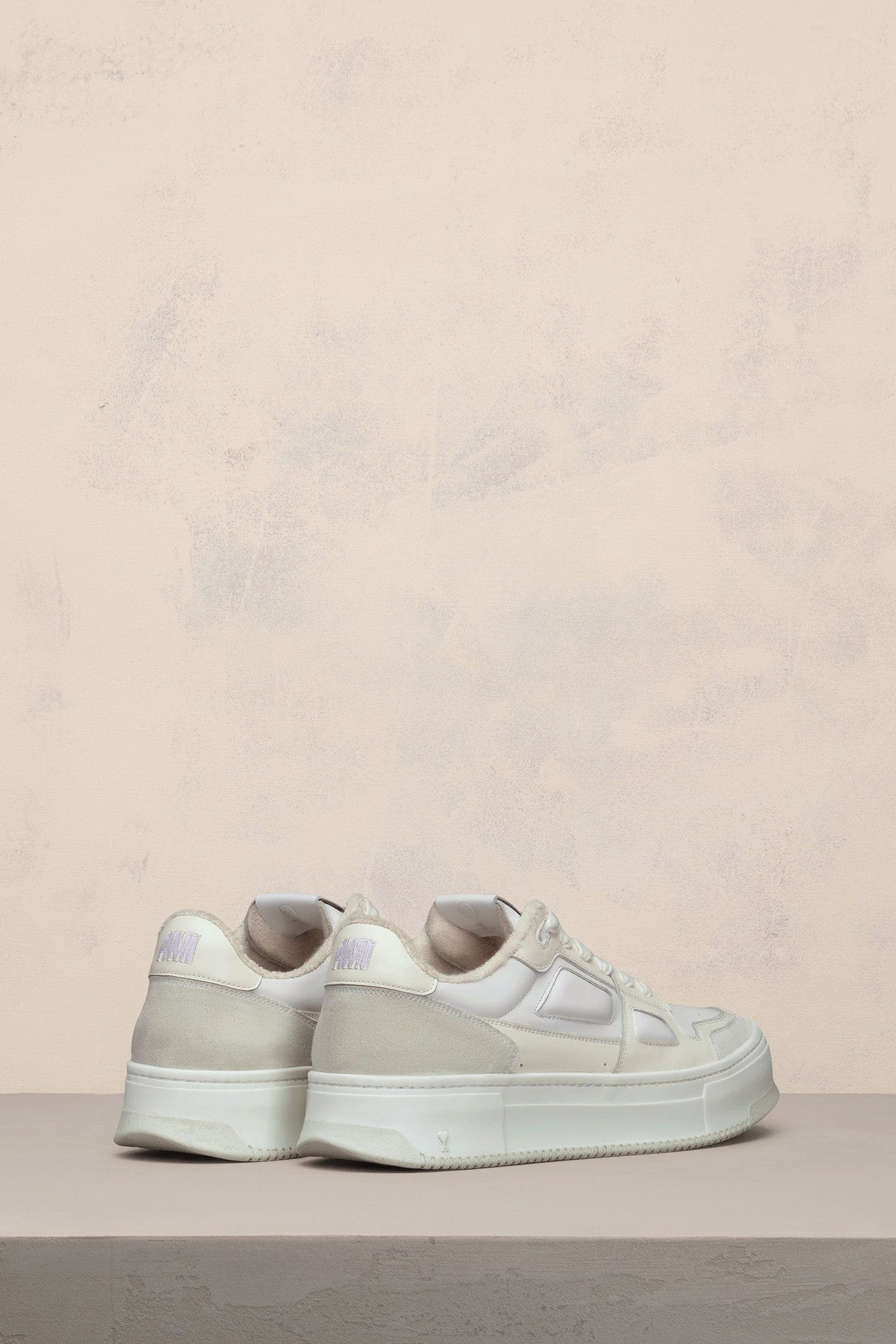 Ami Arcade Low Leather Sneakers - White & Off White