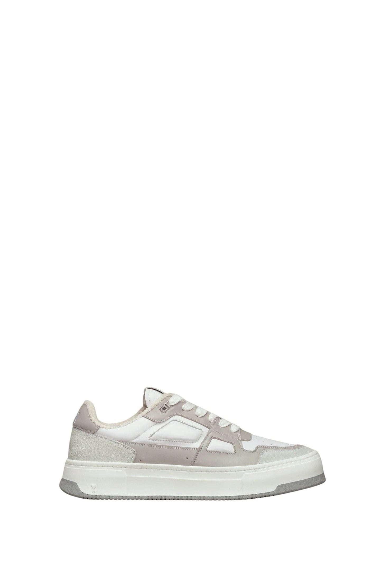 Baskets Ami Arcade basses en cuir - White & Ash Grey