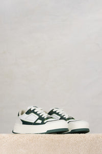 Ami Arcade Low Leather Sneakers - White & Bottle Green