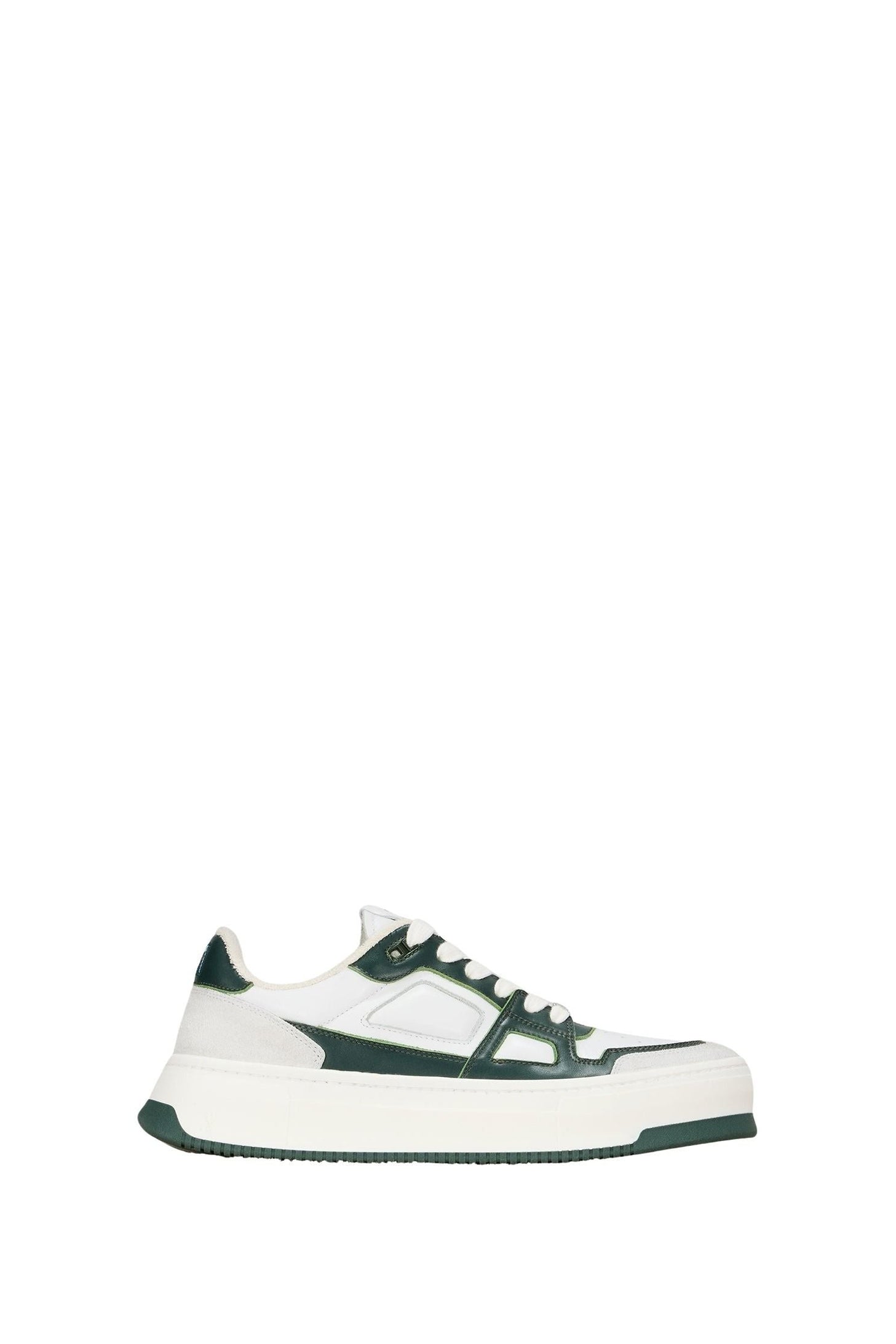 Ami Arcade Low Leather Sneakers - White & Bottle Green