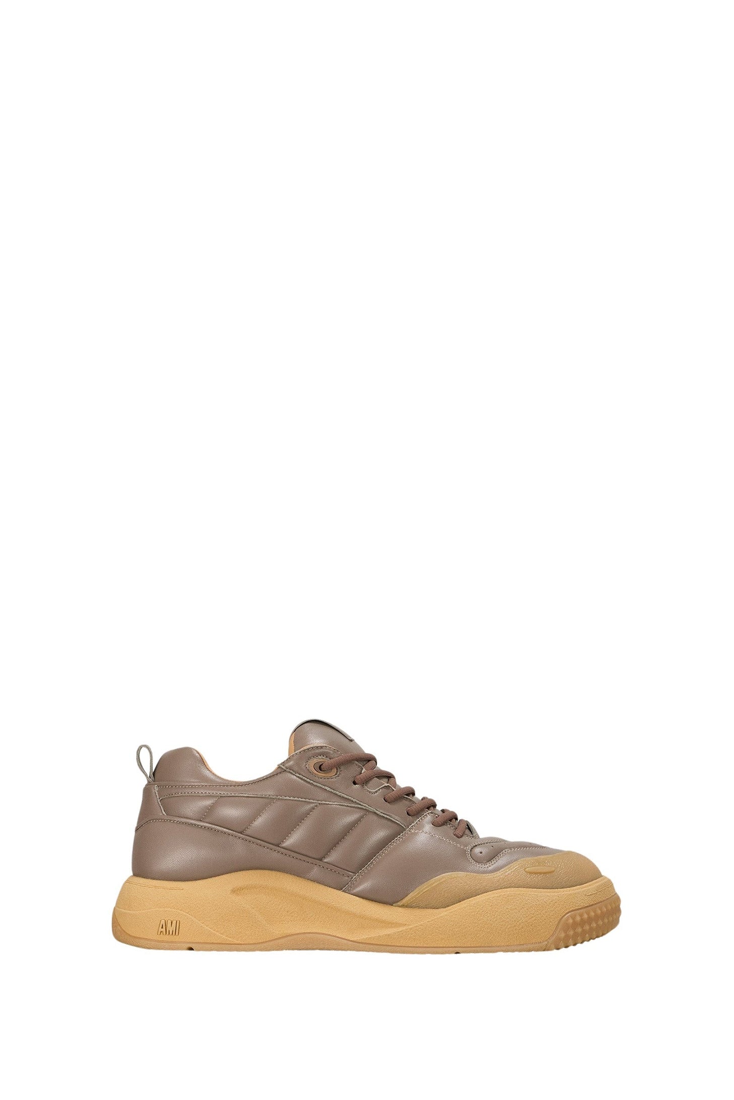 Ami SN1509 low sneakers in leather - Taupe