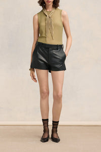 Mini short en cuir - Black