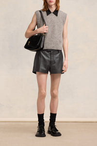 Mini short en cuir - Black