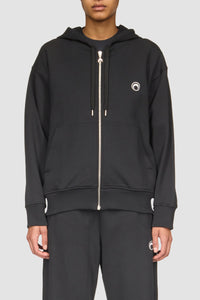 Moon Logo Fleece Zipped Hoodie - Noir