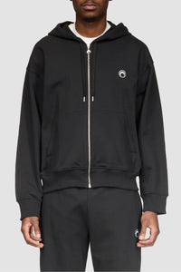 Moon Logo Fleece Zipped Hoodie - Noir