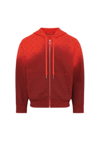 Moon Faded Fleece Zipped Hoodie - Rouge
