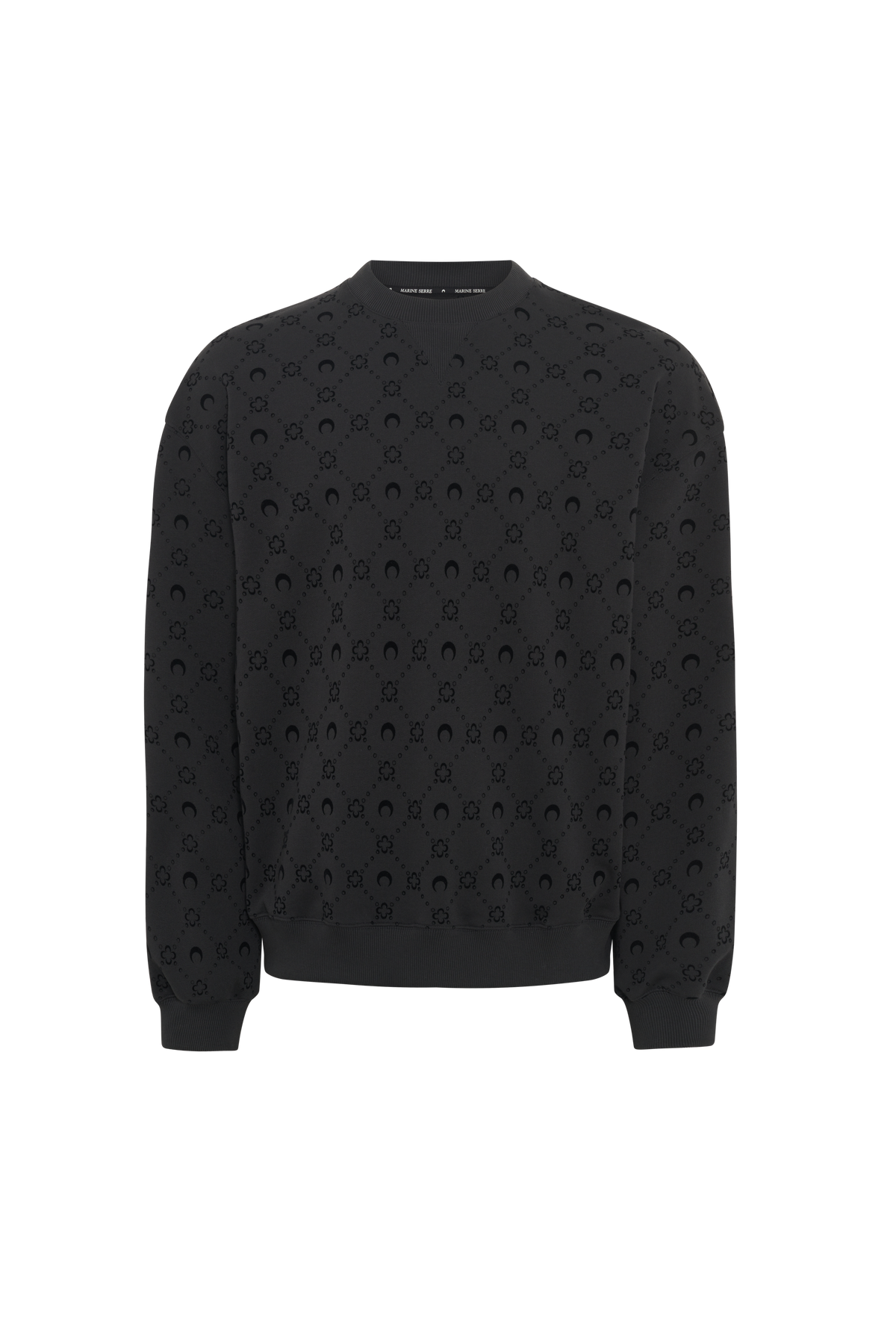 Moonogram Flocked Fleece Relaxed Sweatsh - Noir