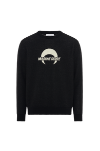Merino Wool Knit Ls Crewneck Top - Noir