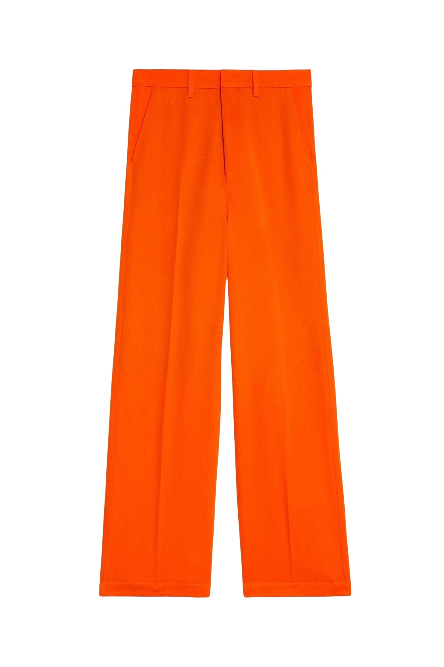 Pantalon large en laine - Orange