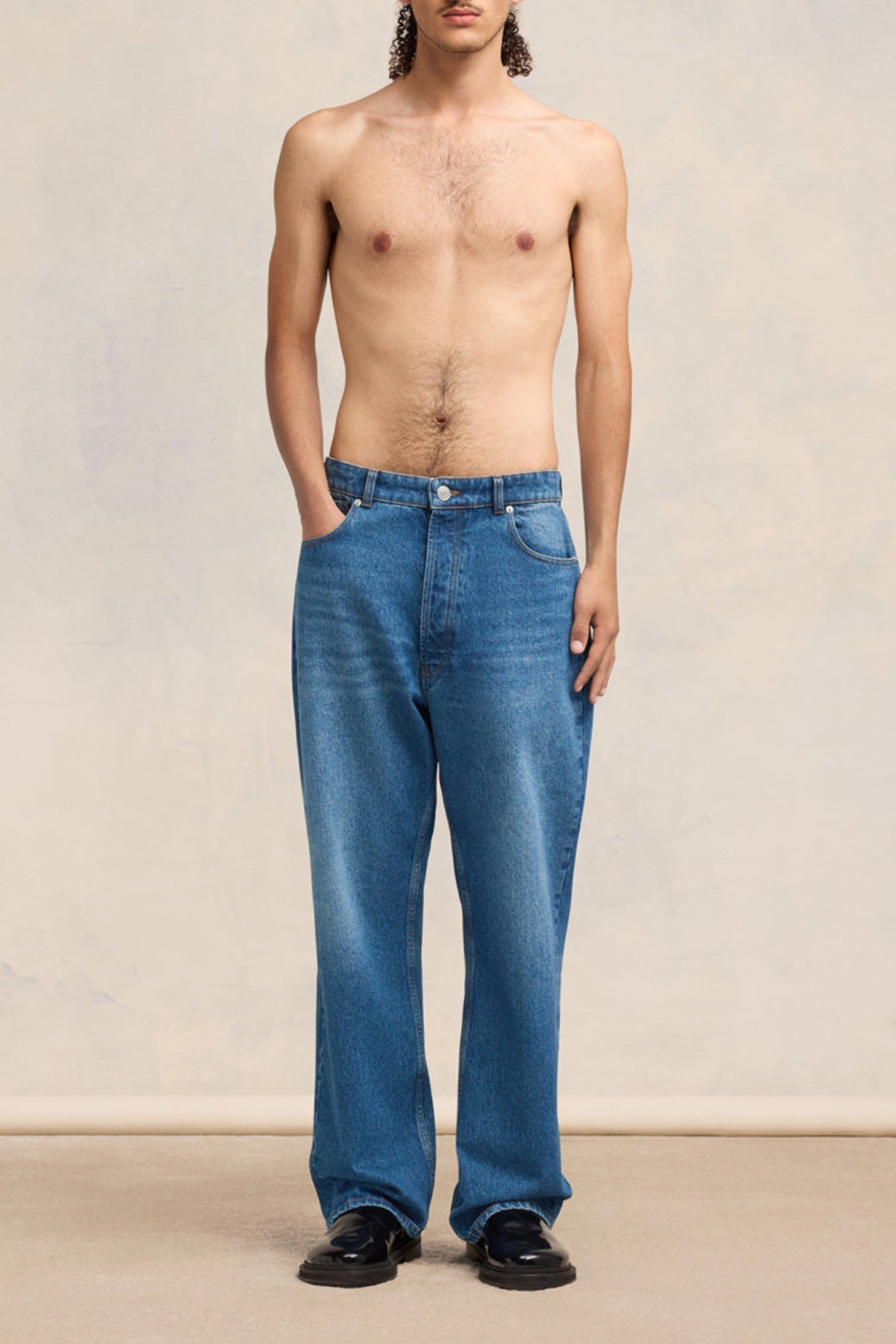 Pantalon loose en denim délavé - Used Blue