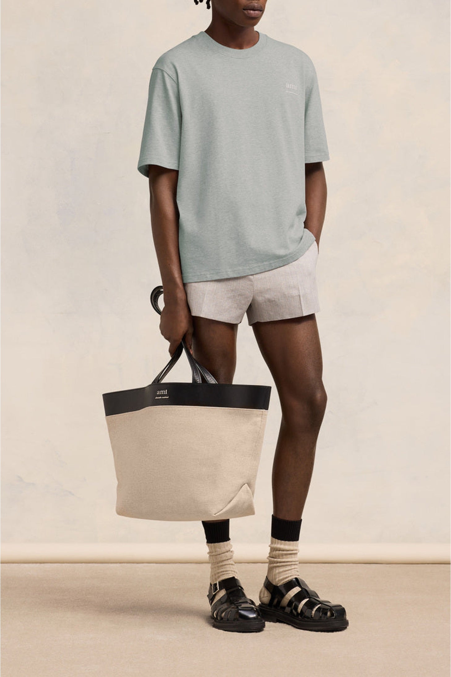 T-shirt Ami Alexandre Mattiussi - Heather Ash Grey