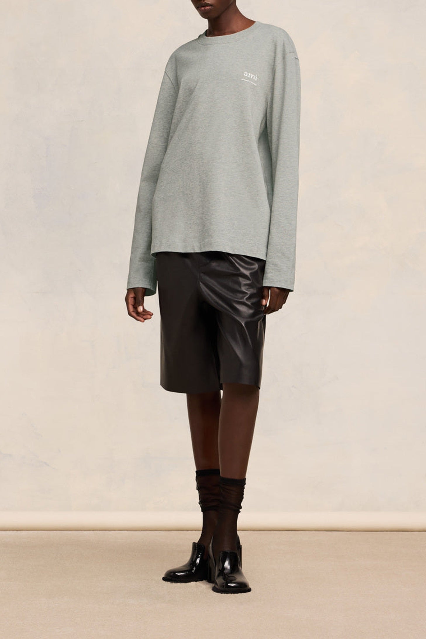 T-shirt manches longues Ami Alexandre Mattiussi - Heather Ash Grey