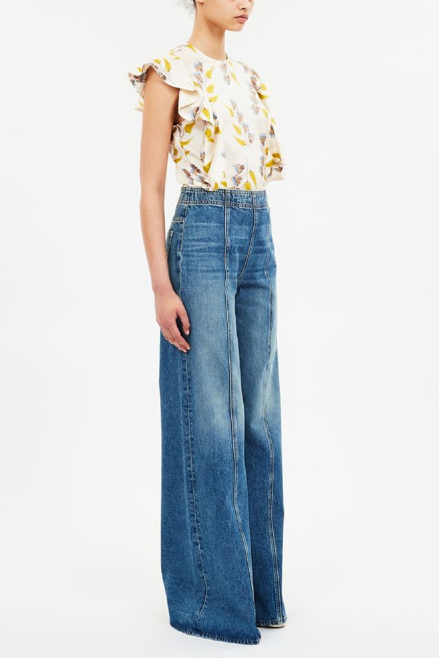 Top Botanical sans manches en soie - Infinite Flower