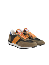 42qty NEW  / Baskets en cuir - Kaki & Orange & Bleu