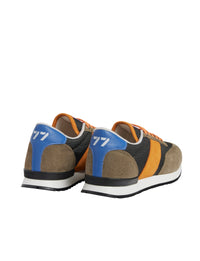 42qty NEW  / Baskets en cuir - Kaki & Orange & Bleu