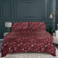 Duvet Cover Célia in satin cotton - Bordeaux