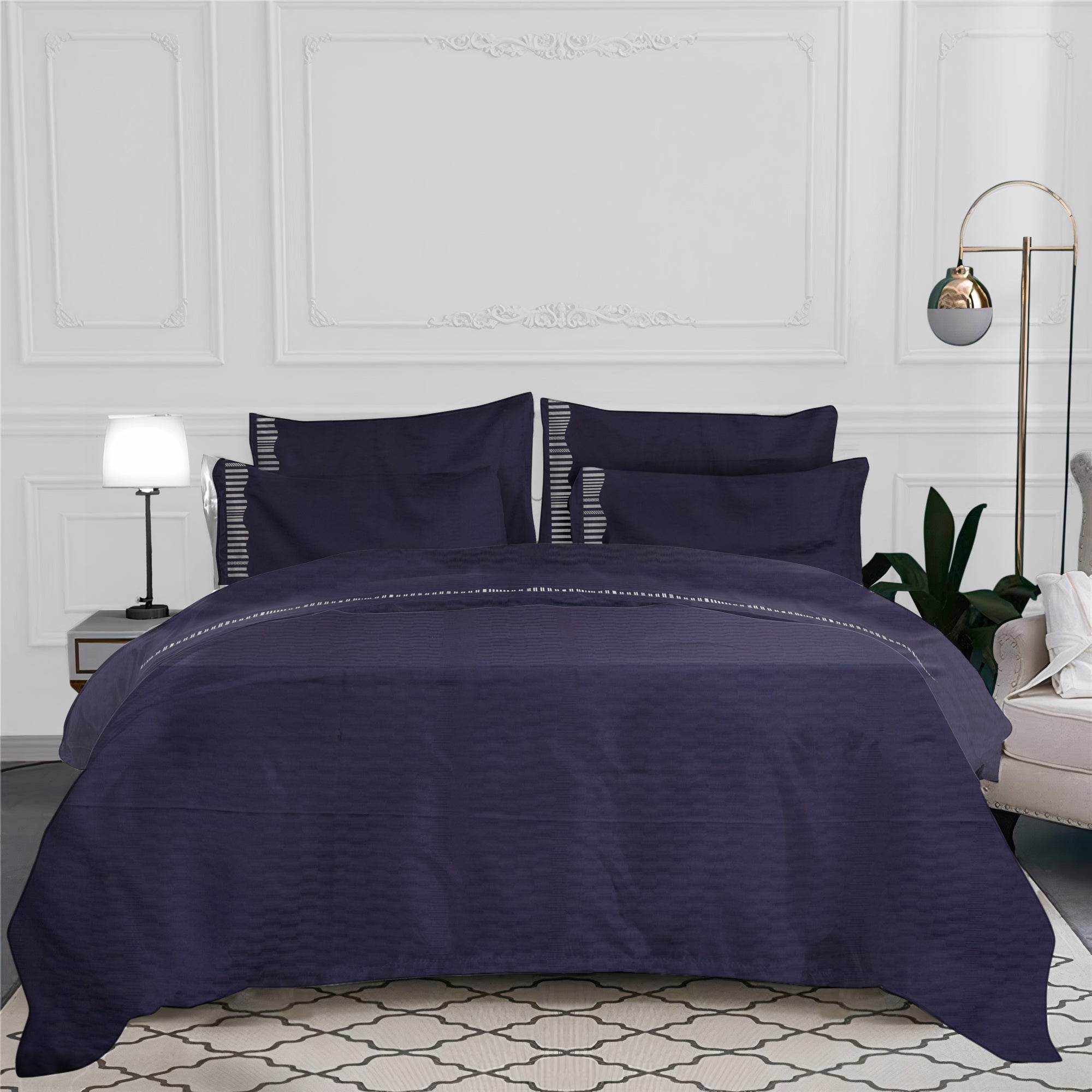 Taie d'oreiller Néréides en satin de coton - Gris Bleuté