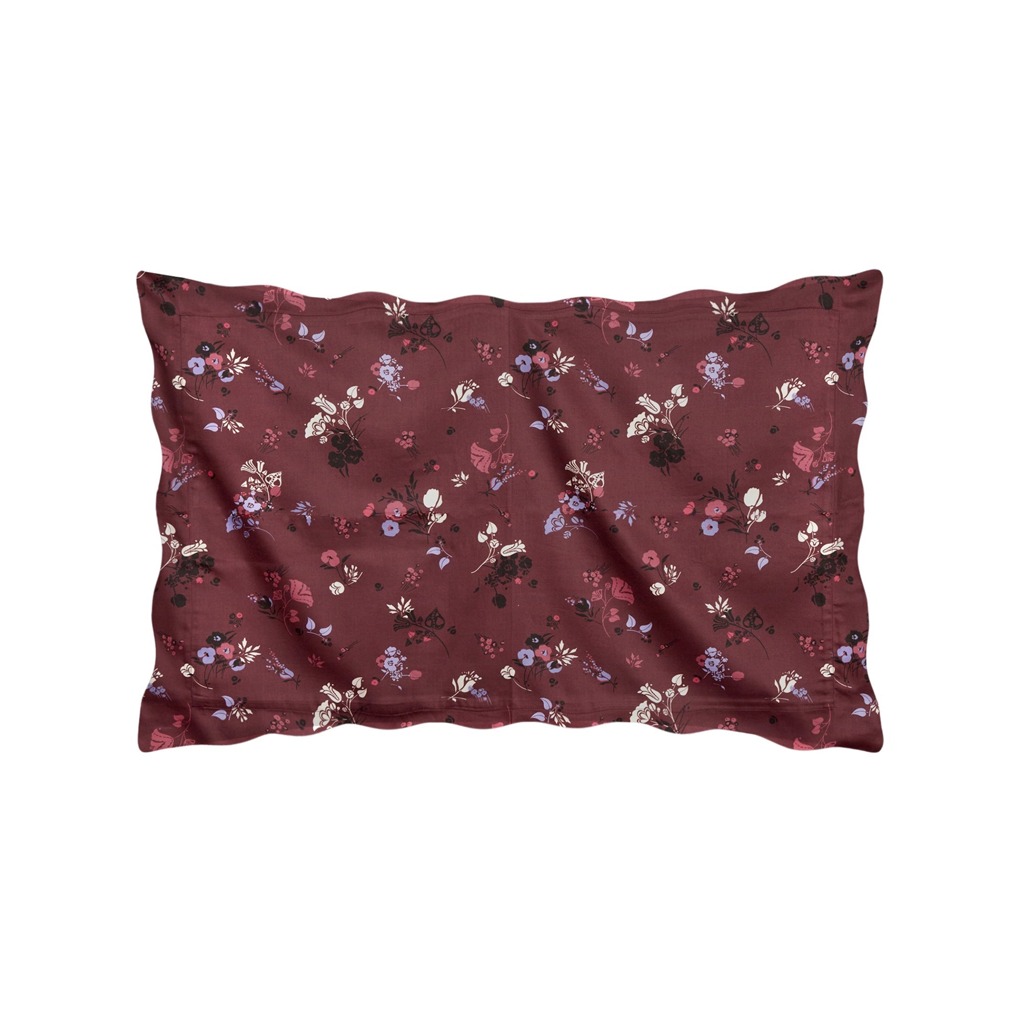 Parure de lit Célia en satin de coton - Bordeaux