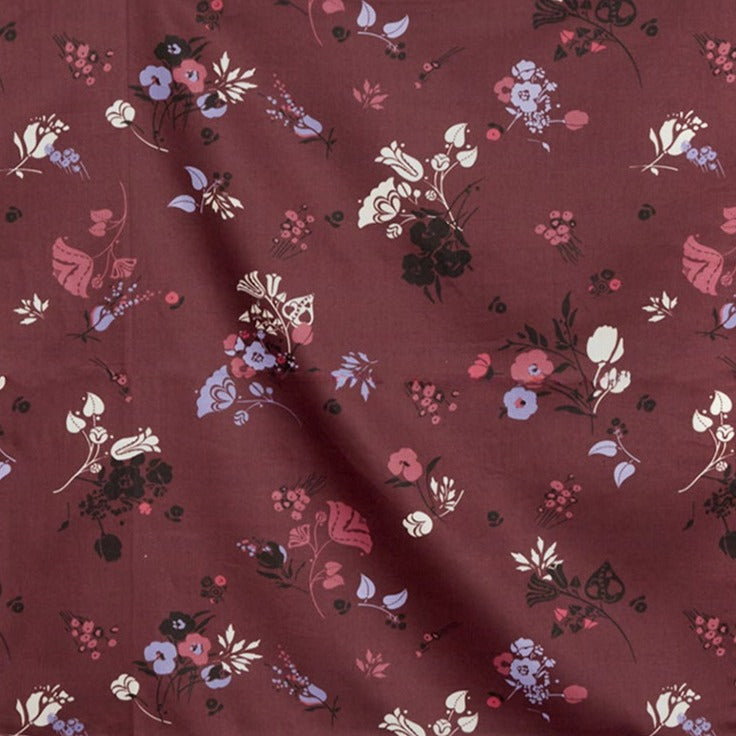 Parure de lit Célia en satin de coton - Bordeaux