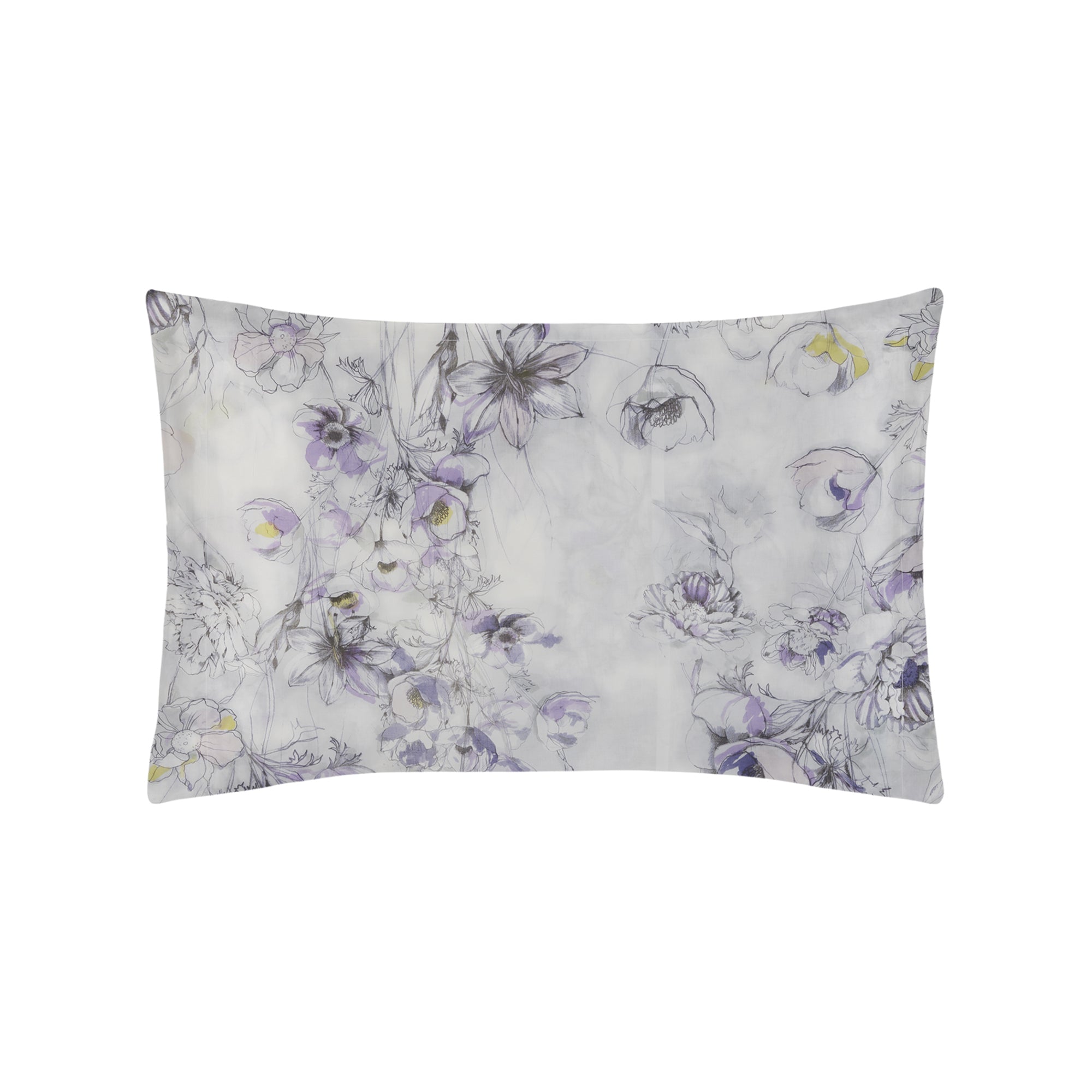 Esquisse pillow case in cotton voile - Violet & Grey