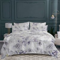 Parure de lit Esquisse en voile de coton - Violet & Gris