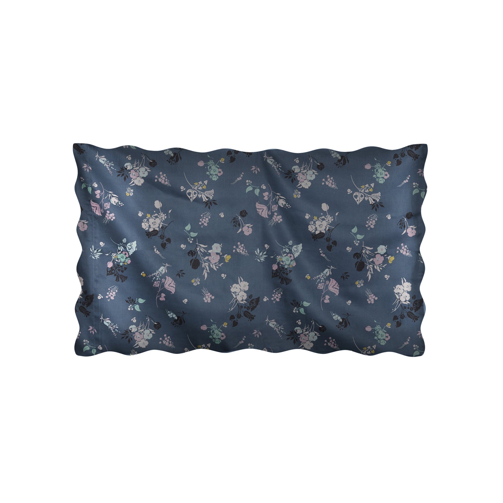 Parure de lit Célia en satin de coton - Bleu Canard