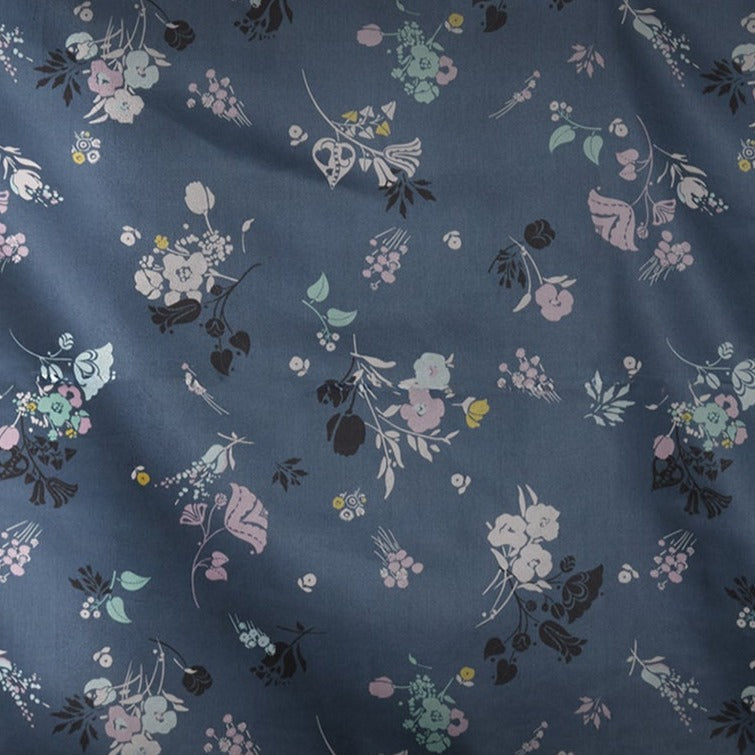 Parure de lit Célia en satin de coton - Bleu Canard