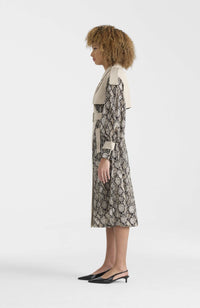 Taupe Snake Ladies Trench Coat