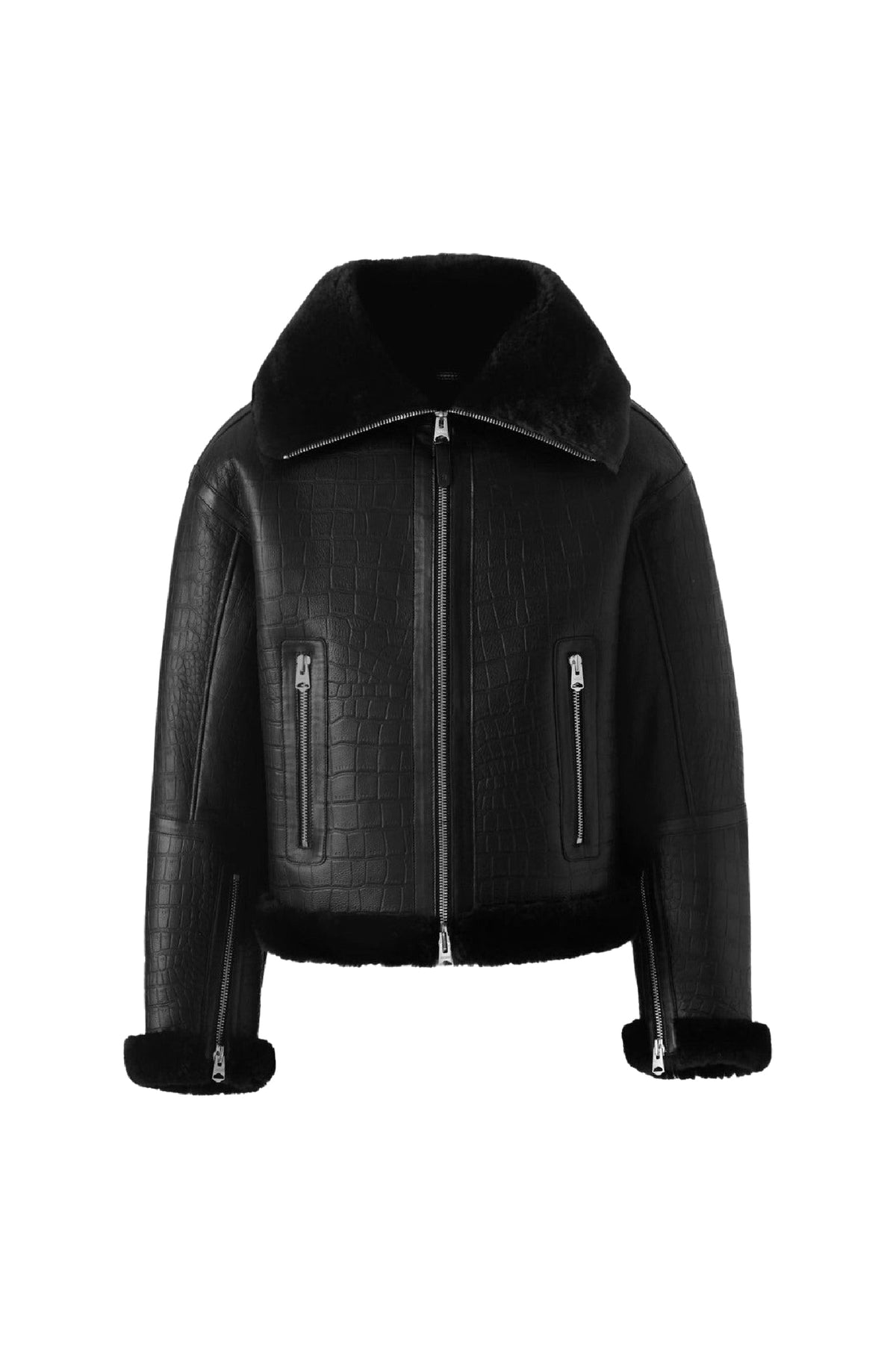 Black Men's Shearling Jacket