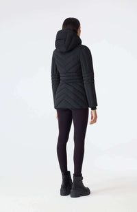 Black Ladies Hooded Light Down Jacket