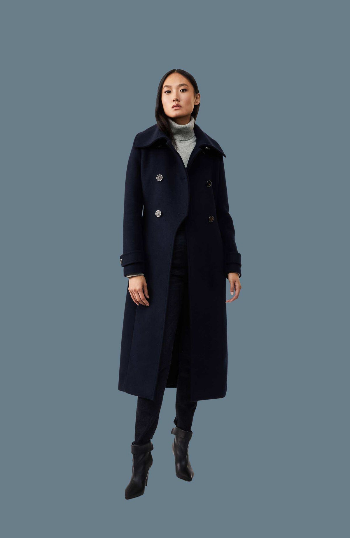 Navy Ladies  Wool Coat