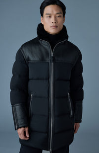 Black Men's Mixed Media Jacket
