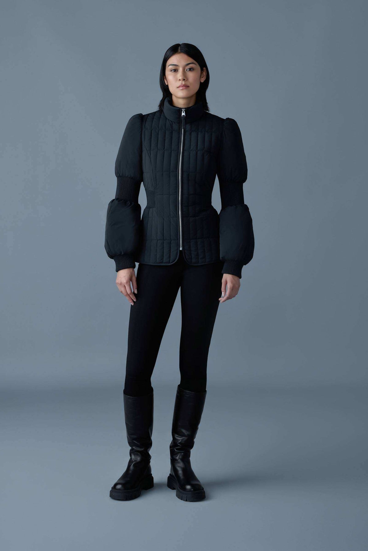 Black Ladies Mixed Media Jacket