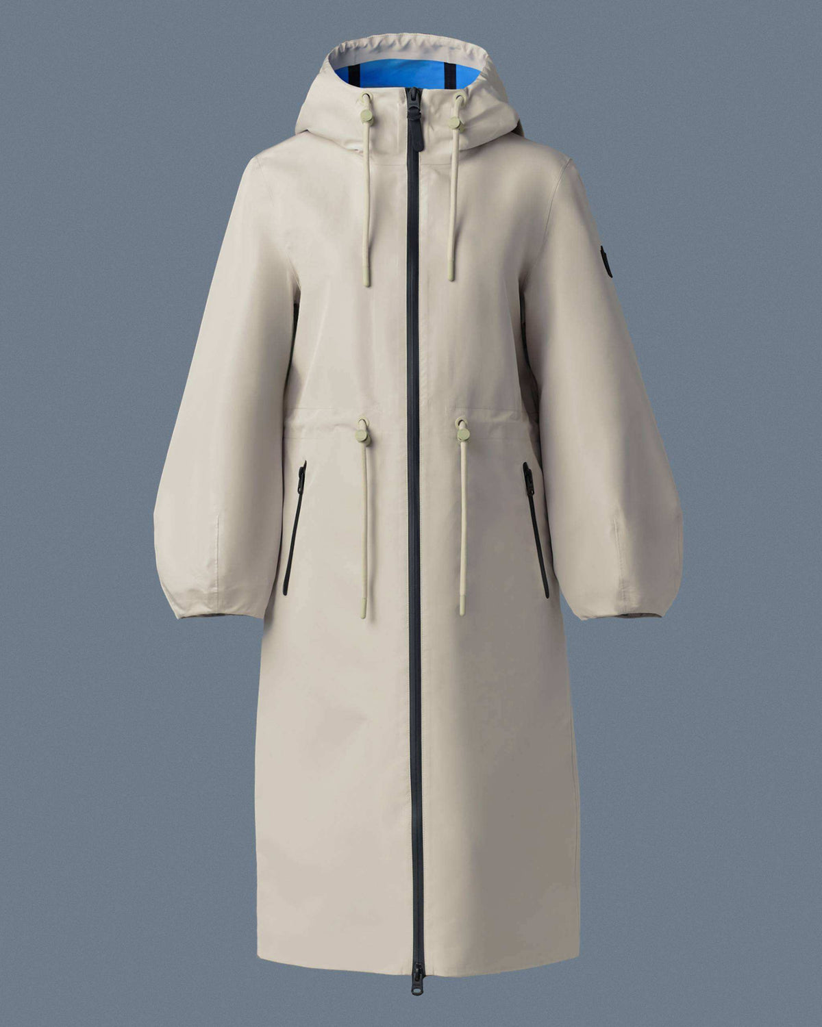 Trench-Celestial Blue Ladies Rainwear/ Rainproof Coat
