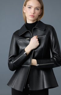 Black Ladies Leather Jacket