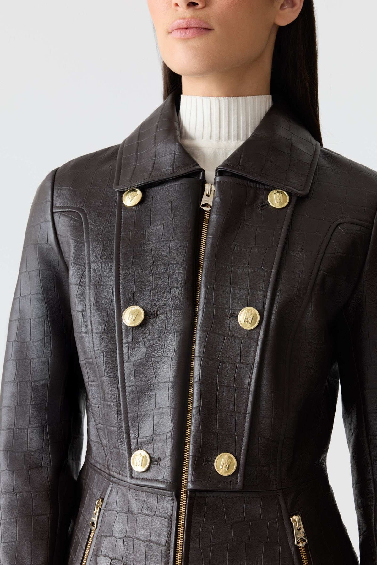 Coffee Ladies Leather coat