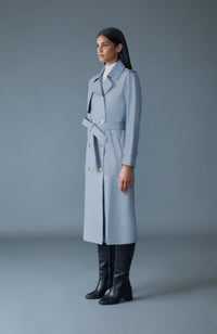 Fog Blue Ladies Leather coat