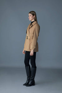 Light Military Ladies Belted Trench Jacket