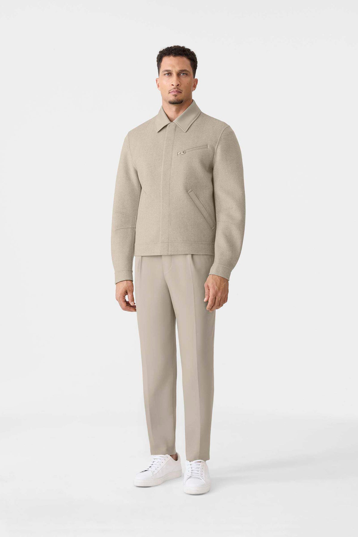 Taupe Mix-Taupe Men's Wool Jacket