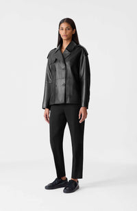 Black Ladies Leather Jacket