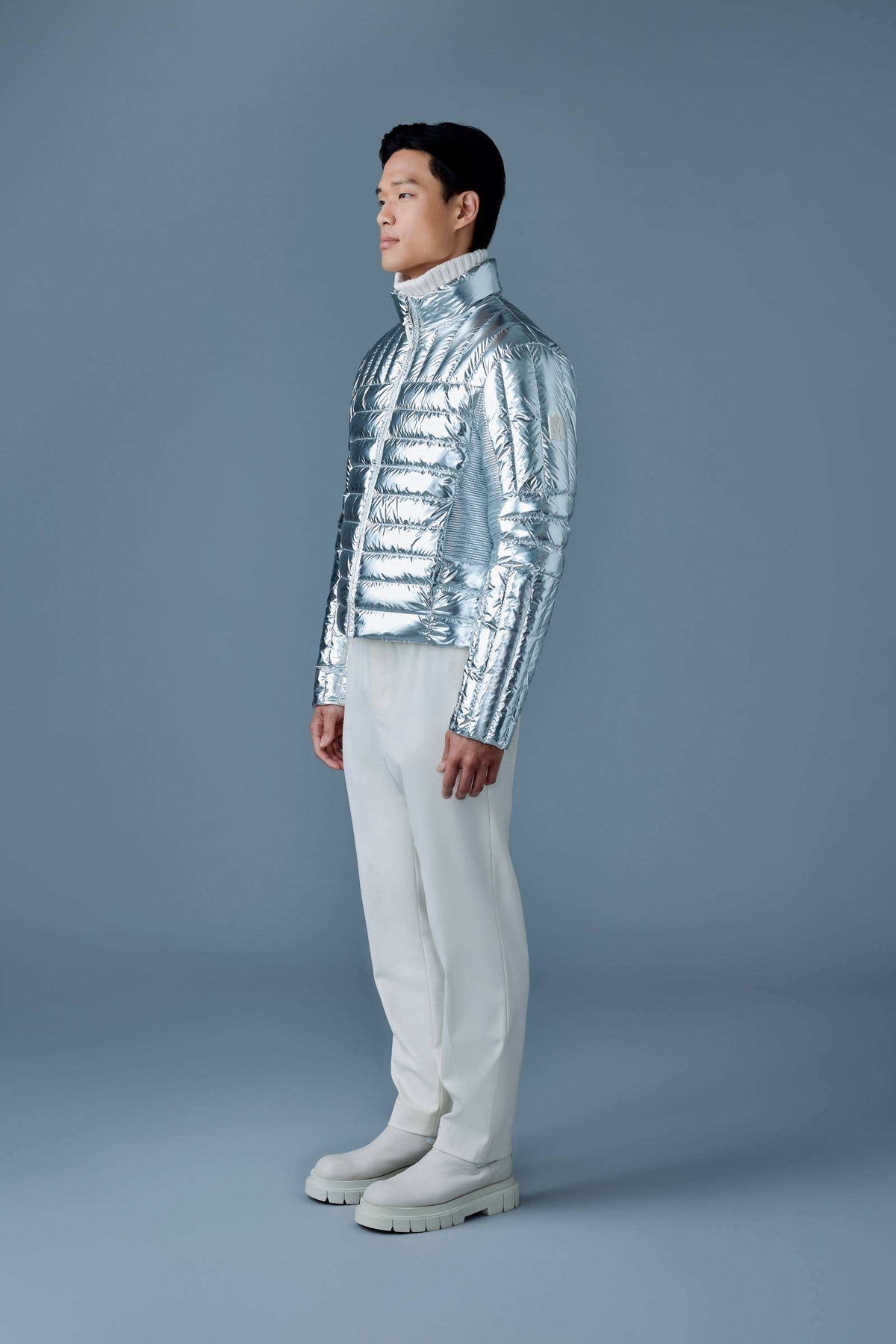 Silver Men's Zip Up Jacket