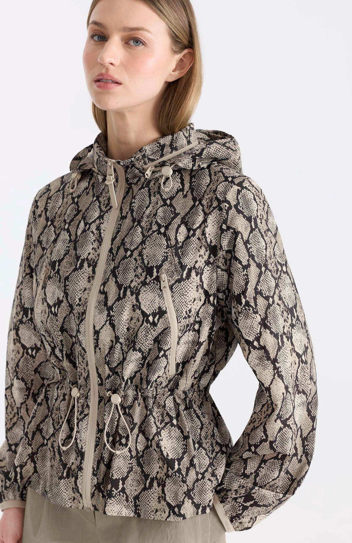 Taupe Snake Ladies Rainwear Jacket